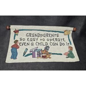 Grandparents Easy To Operate A Child Can Do It Embroidered Hanging Wall Decor